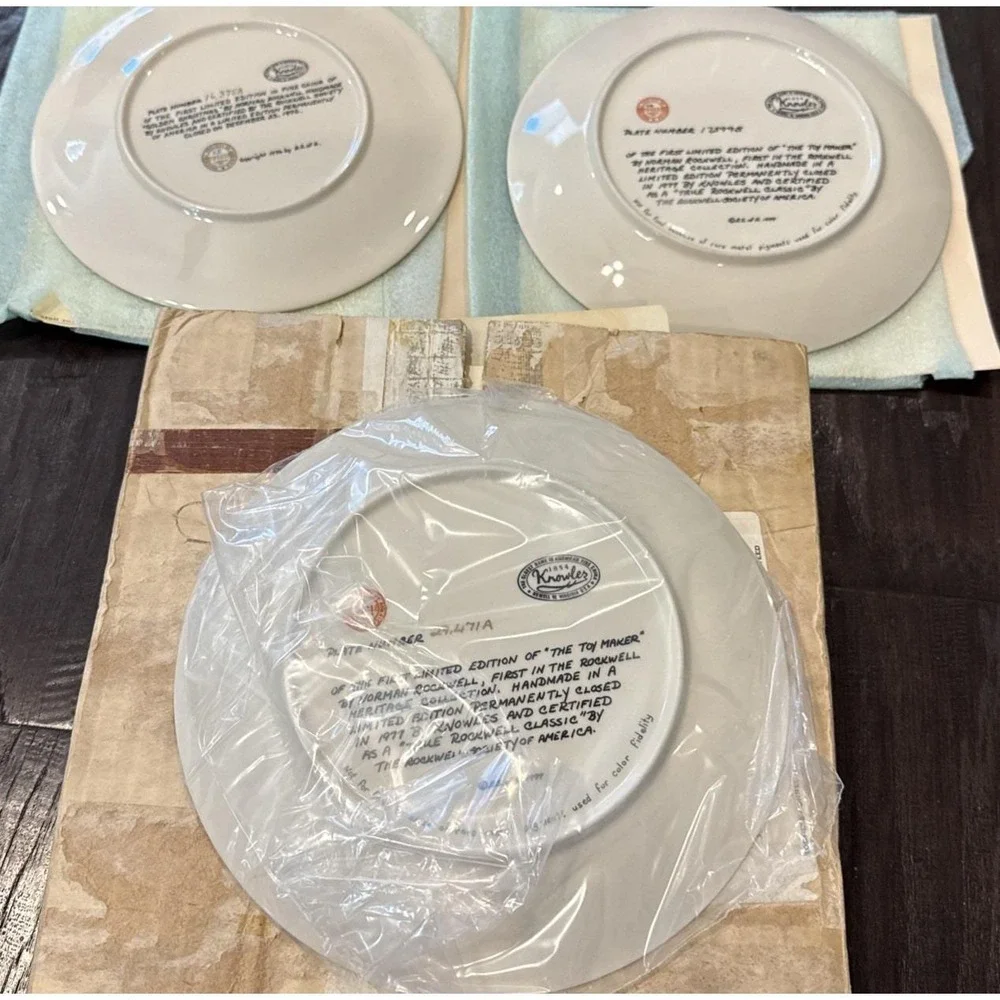 Knowles Norman Rockwell Heritage Collection Plates Plate Set Of 3 Vintage